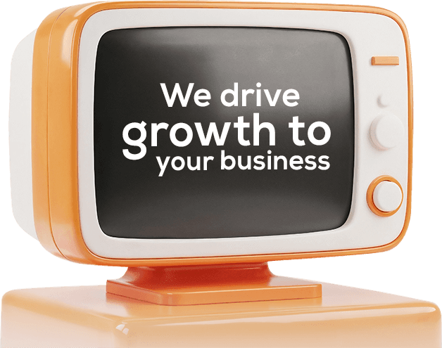 Retro TV Display showing Growth